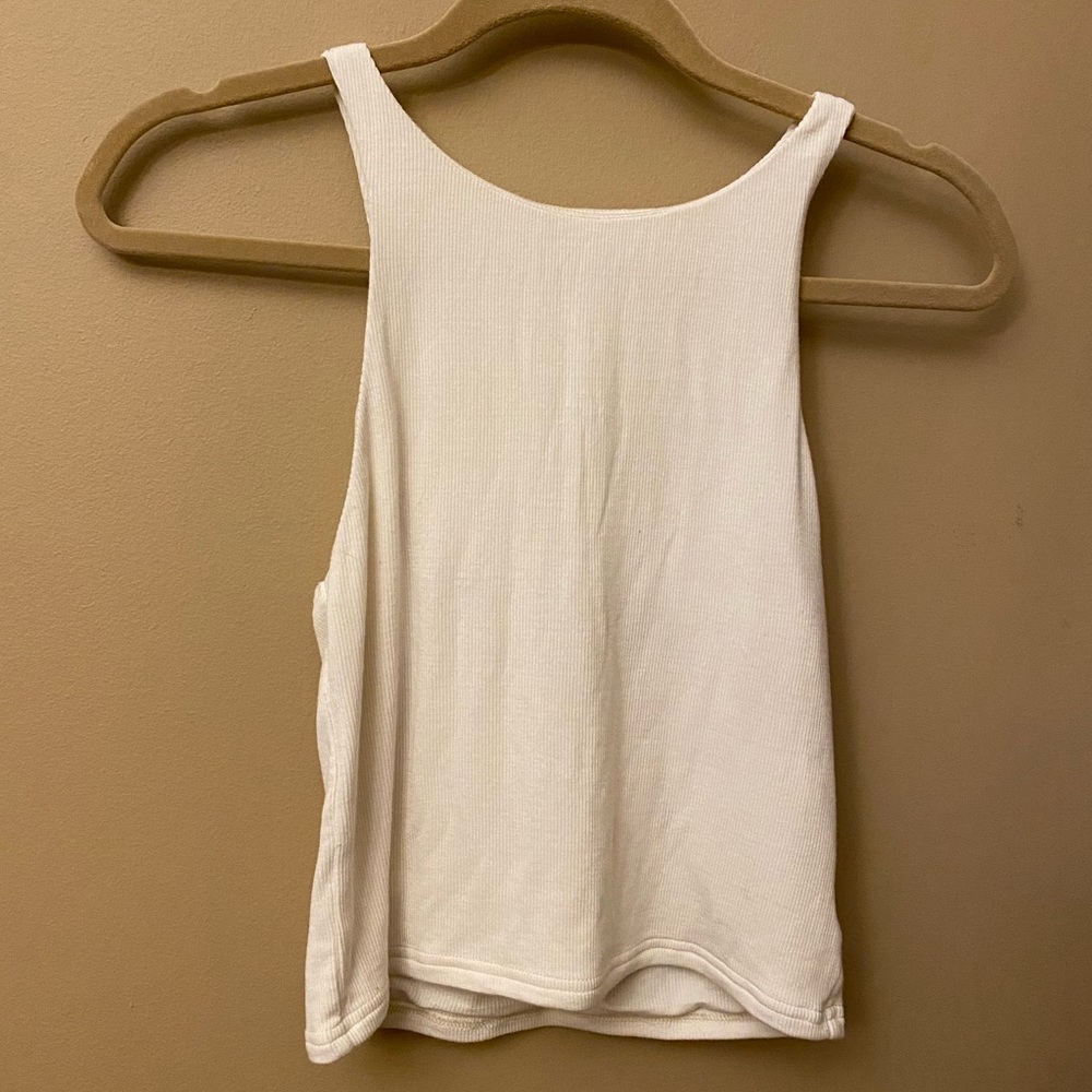 Carly Jean Los Angeles Ribbed High-Neck Racerback Tank Top